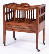 A George III satinwood and decorated four division Canterbury:,