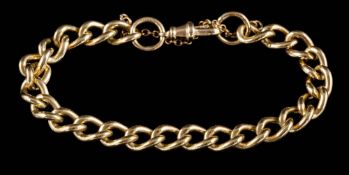 A 9ct gold curb-link bracelet: on lobster clasp approximately 24gms gross weight.