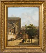 Jan Hendrick Verheyen [1778-1846]- The Domplen and Square, Utrecht, circa 1821,