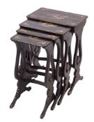 A set of Chinese export lacquer quartetto tables:,