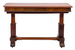 A pair of Victorian mahogany harlequin three tier dumb waiters:,