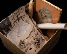 A mixed lot of Chinese and Japanese paintings: predominantly in ink, including scroll paintings,