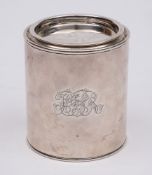 An Edward VII silver canister and lid, maker Horace Woodward & Co Ltd, London,