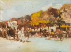 WITHDRAWN Childe Frederick Hassam [1859-1935]- Le Jour du Grand Prix, a preparatory sketch,