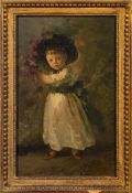 French School 19th Century- Portrait of a child, full-length standing,