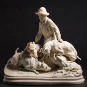 A Copeland parian group 'La Chasse au Lapin' after P.J.