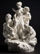 A Sèvres white biscuit group 'Diane au bain': after Louis-Simon Boizot,