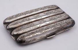 A George V silver four division cigar holder, maker Joseph Gloster Ltd, Birmingham,