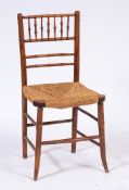 An early 19th Century beechwood simulated bamboo occasional chair:,