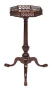 A George III mahogany octagonal kettle stand:,