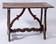 A late 18th/early 19th Century French Provincial walnut rectangular side table:,