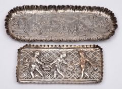 A Victorian silver pin tray, maker Samuel Walton Smith, Birmingham,