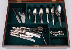 A collection of old English and Hanoverian pattern flatwares,