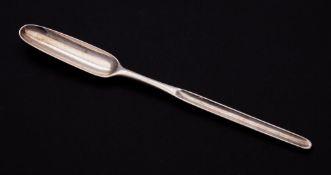 A George II silver marrow scoop, maker WT, London, 1759: crested, of traditional design, 22cm.