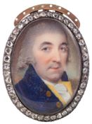 English School Circa 1790- A miniature portrait of a gentleman,