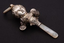 An Edward VII silver child's novelty rattle, maker Crisford & Norris Ltd, Birmingham,