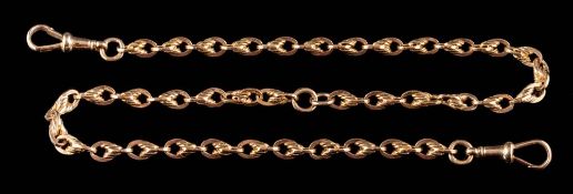 A 9ct gold antique chain: with lobster clasps approximately 26gms gross weight.
