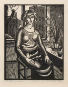 * Ethelbert White [1891-1972]- Woman by a Window,:- woodcut signed,
