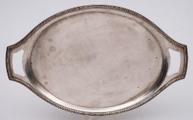 An Austro-Hungarian silver twin-handled serving tray,