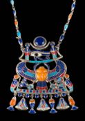 A large multi-coloured enamelled,