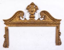 A 19th Century carved giltwood overmantel frame:,