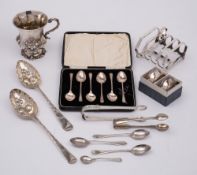 A Victorian silver christening mug, maker's mark worn and rubbed, London,