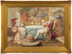 Roberto Raimondi [1877-1940] - Elegant tea,:- signed bottom right watercolour, 36 x 53cm.