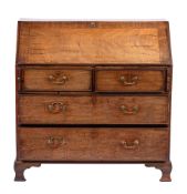 A George III mahogany bureau:,