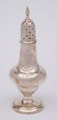 A late Victorian silver sugar castor, maker Horace Woodward & Co, London, 1892: of baluster form,