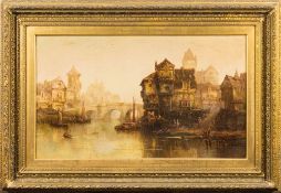 C Beaudesert [late 19th Century]- A Dutch harbour scene,