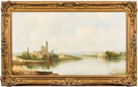 Alfred H Vickers [1853-1907] - A castle on the continent, said to be Beaulieu Castle, France,