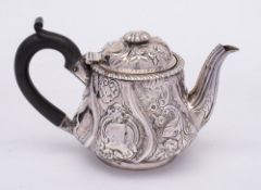 A George IV silver teapot, maker John Wakefield, London,