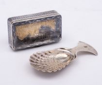 An Imperial Russian silver and niello inlaid snuff box, assay master possibly Nicholai Lusinov,