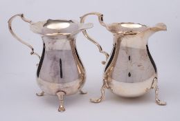 A George V silver cream jug, maker William Hutton & Sons Ltd, Sheffield, 1935: of baluster form,