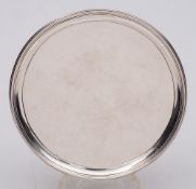 A George III silver waiter, maker John Hutson, London, 1796: of plain circular form with reeded rim,