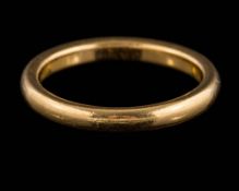 A 22ct gold wedding band: approximately 4.5gms gross weight, ring size N.