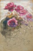 * Frank Dobson [1888-1963]- Still life of pink roses,