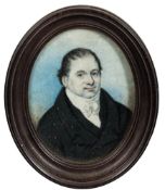 English School early 19th Century - A miniature portrait of a gentleman- said to be Sydney Smith