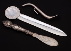 A Georgian silver invalid's straw, unknown maker, London, 1795: of S-shaped outline,