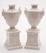 A pair of Nymphenburg urns: in the white,