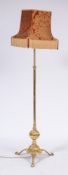 A brass telescopic standard oil lamp:, adapted for electric light,