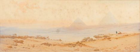 Augustus Osbourne Lamplough [1877-1930]- The Pyramids from The Desert,