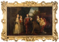 After Sir Anthony Van Dyke, 18th Century- The five eldest children of Charles I,:- oil on canvas,