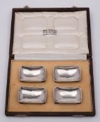 A set of four George V silver salts, maker Omar Ramsden, London, 1935: of rectangular outline,