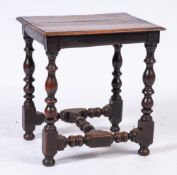 A late 17th Century oak occasional table:,