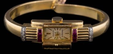 A lady's 18ct gold 'Enicar' manual wind,