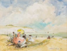 * John Strickland Goodall [1908-1996]- The Promenade; The Yellow Umbrella,:- two,