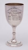 A George V silver trophy cup, maker Robert Pringle & Sons, London, 1922: inscribed,