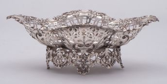 A late Victorian silver bon bon basket, maker James Dixon & Sons, Sheffield,