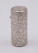 A Victorian silver scent bottle, maker Sampson Mordan & Co, London, 1881: initialled,